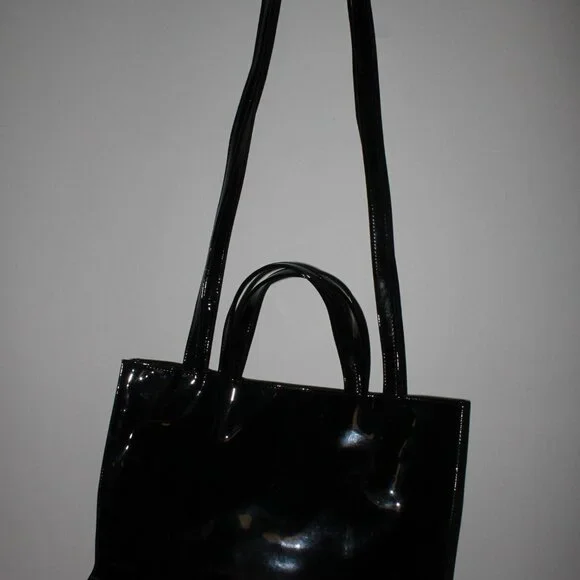 Telfar Medium Shopping Bag - Black Patent - Picture 5 of 7